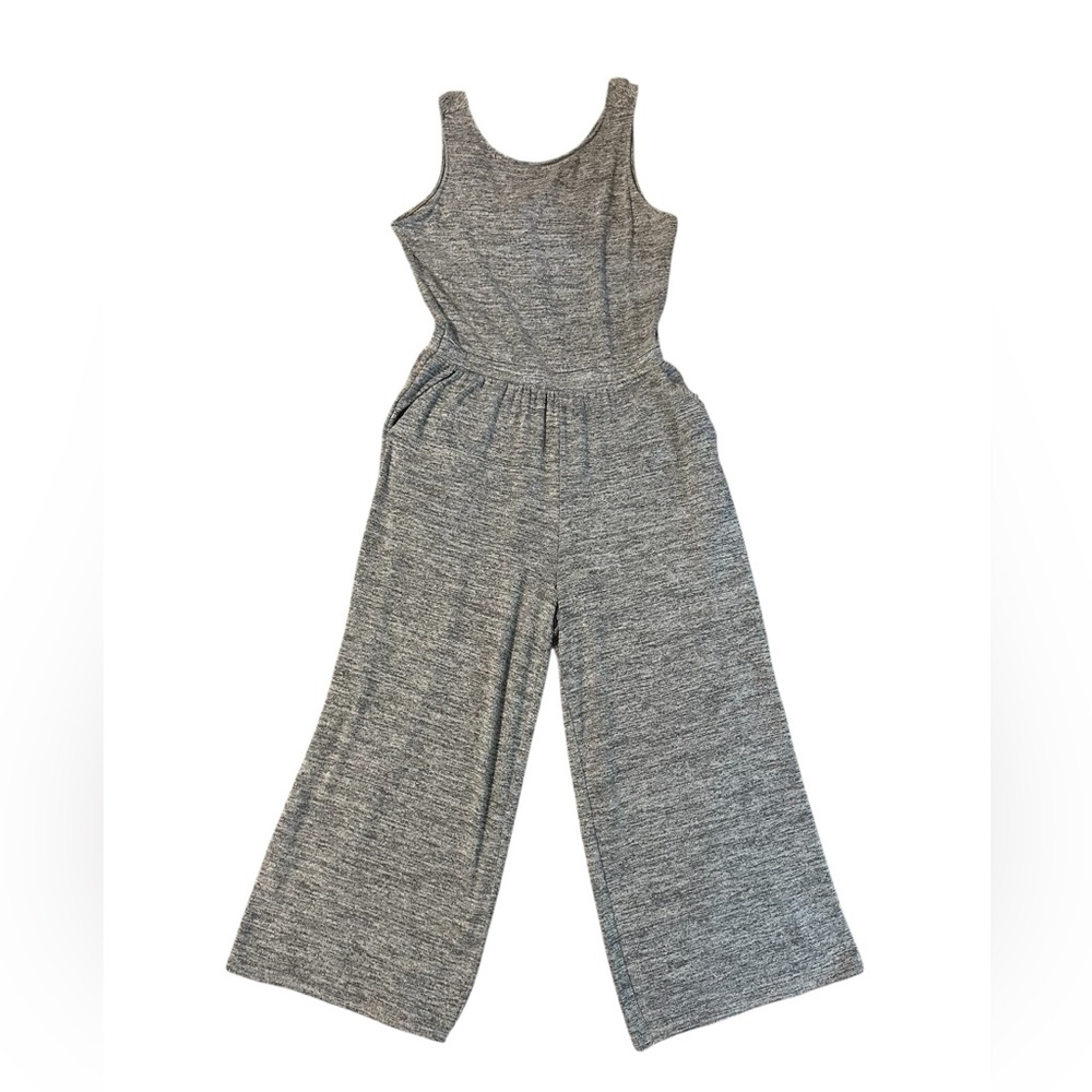Sleeveless Wide-Leg Jumpsuit in Heather Gray